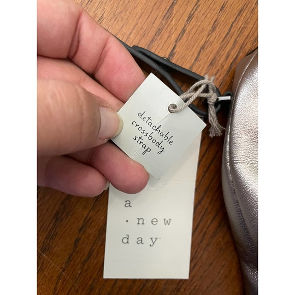 NWT A New Day Metallic Gray Purse - Picture 4 of 8